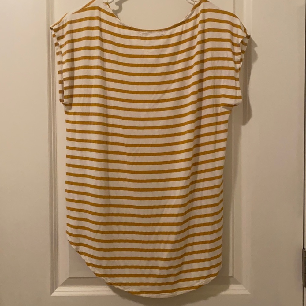 Green Envelope Gold Stripes Blouse - Picture 3 of 3
